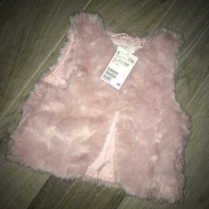Pink faux vest